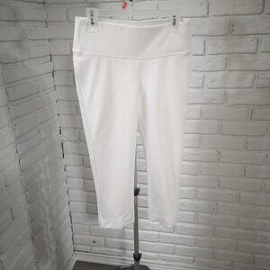 Luxe Slims Ladies Size Medium (10-12) White Wide Waistband Capri Leggings